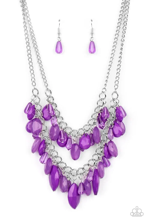 affordable gold chain necklaces -Midsummer Mixer Purple Necklace