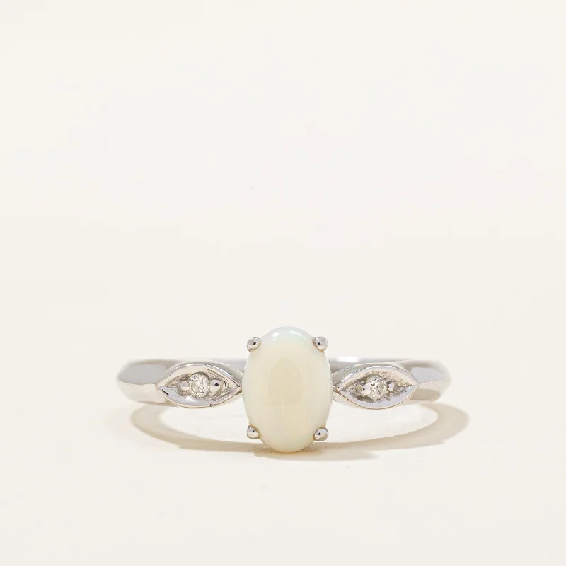 fashionable rings sets -Opal & Diamond Ring | 0.41ct, 0.02ctw | SZ 6.75 |