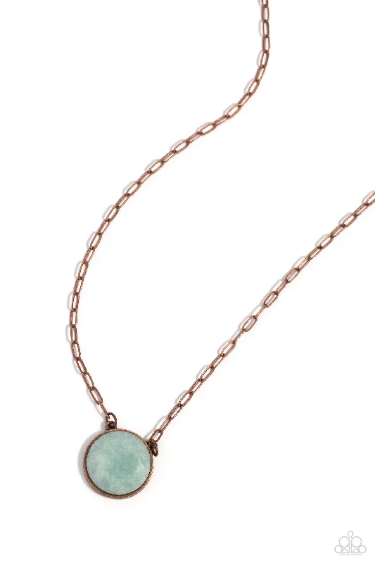 chic bar necklaces for women -Suspended Stone - Copper