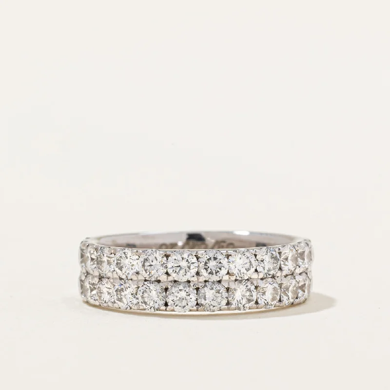 simple engagement rings -Double Row Semi Eternity Diamond Band | 1.70ctw | SZ 5.5 |