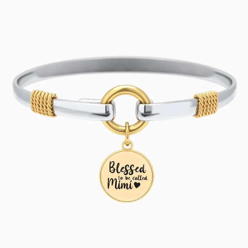 adjustable bangles for women -Blessed To Be Called Mimi - Two-Tone Bracelet