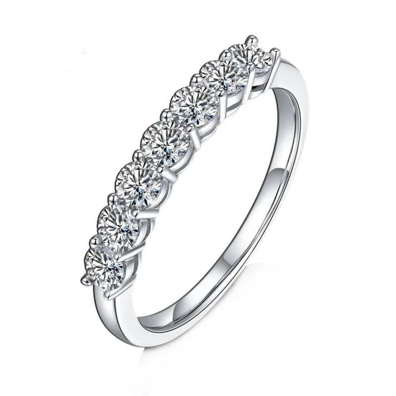 custom fit engagement rings -0.7Ct VVS1 Half Eternity Band Diamond Wedding Ring