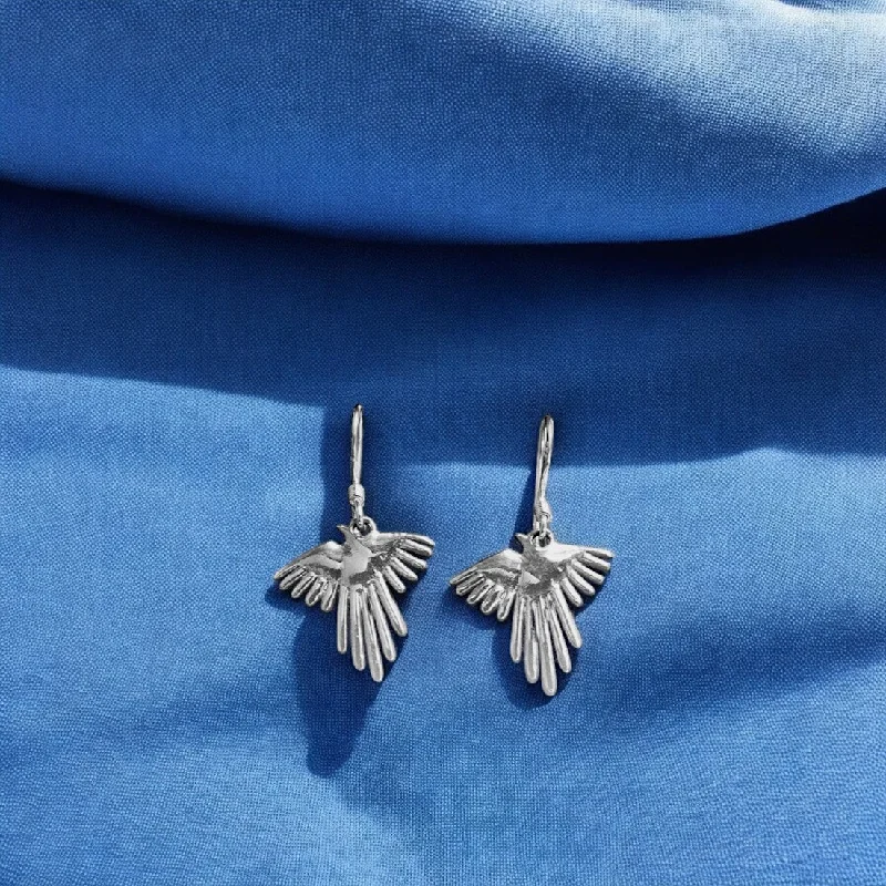 women earrings -Sterling silver oxidized flying bird earring for women and girls