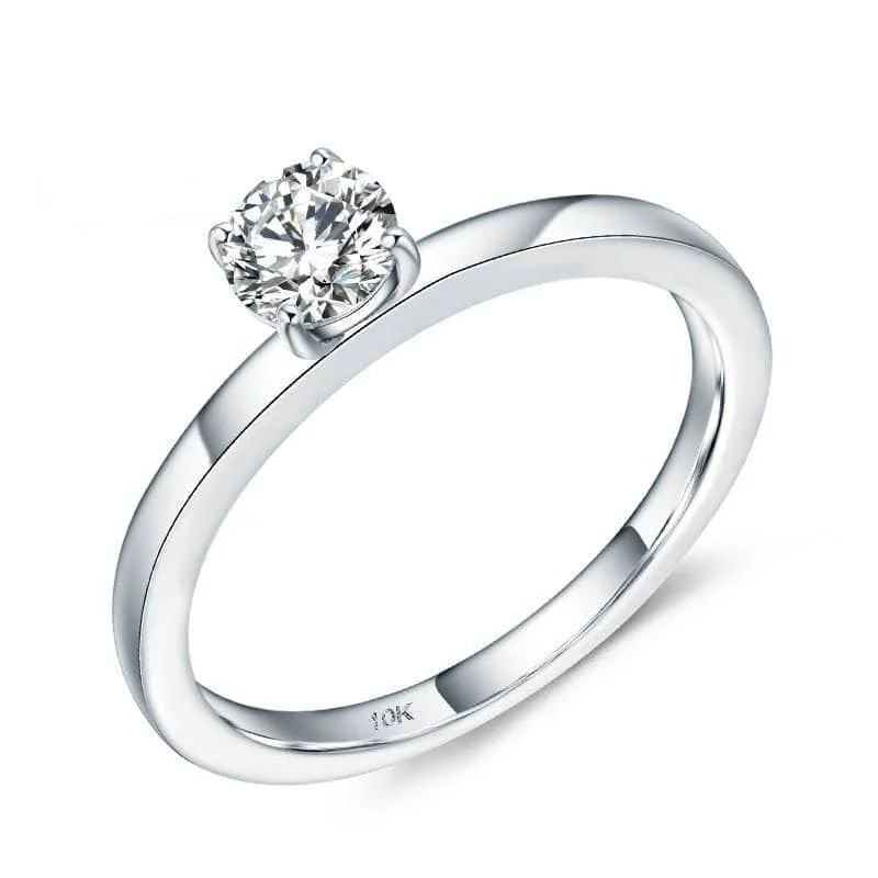 vintage-inspired engagement rings -5mm 0.5Ct D Color VVS Diamond Solitaire Engagement Ring