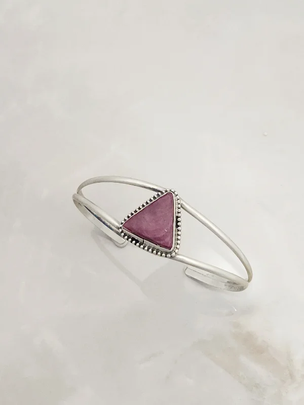 women’s statement bangles -Stamped Sterling Silver Purple Spiny Triangle Cuff Bracelet