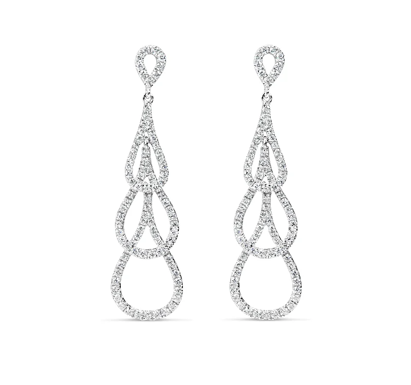 bridal earrings for weddings -GRADUATED TRIPLE TEAR DROP EARRINGS