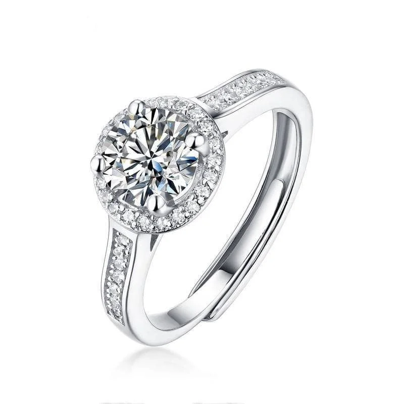 luxury diamond engagement rings -1.0Ct D Color Twinkle Stone Diamond Engagement Halo Ring