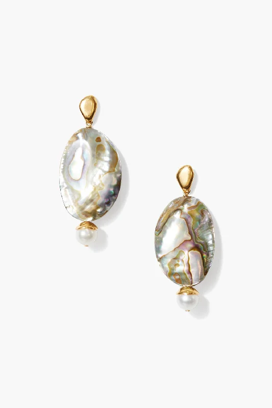 crystal earrings for women -Damaris Drop Earrings Abalone