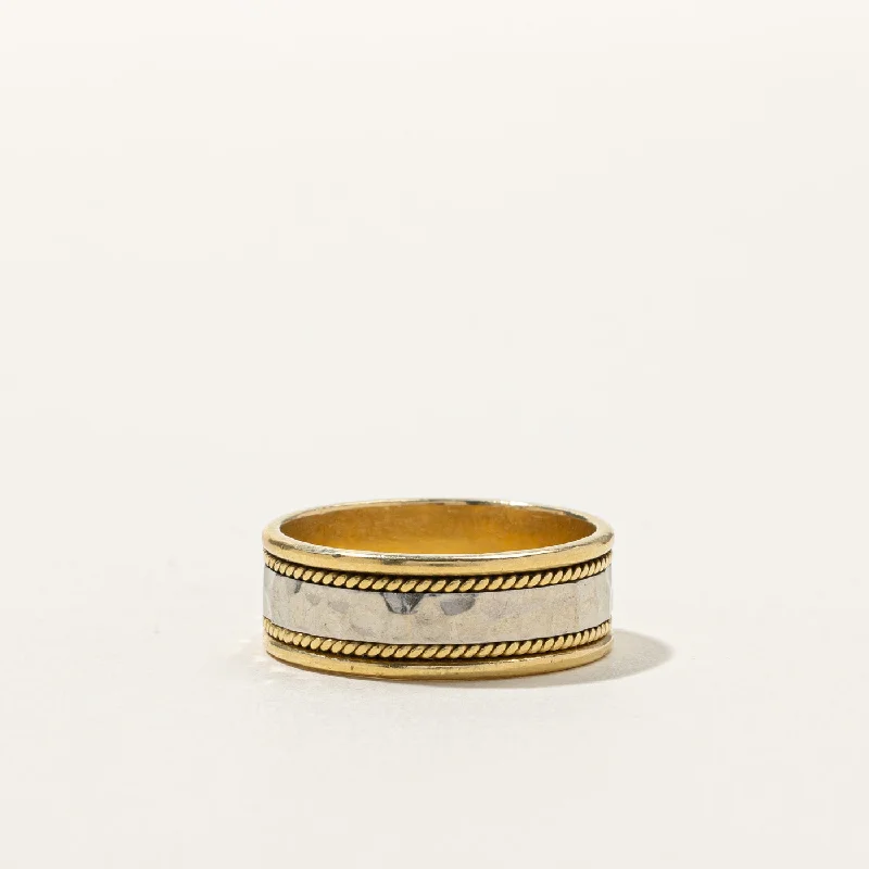 stylish stack rings -Birks' Two Tone Gold Textured Band | SZ 10.5 |