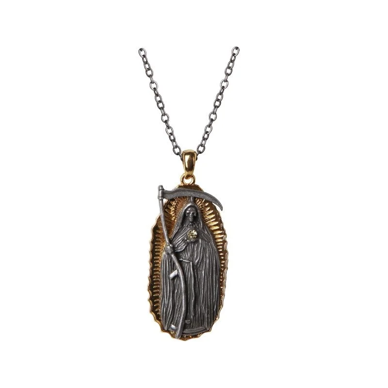 floral design necklaces for women -Santa Muerte Necklace