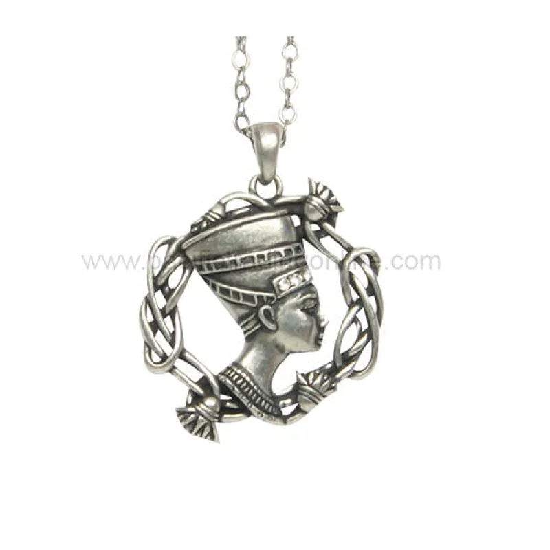 gorgeous silver necklaces for women -Egyptian Nefertiti Necklace