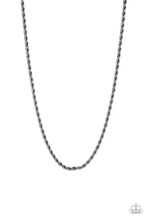 minimalist chain necklaces -Double Dribble Black Urban Necklace