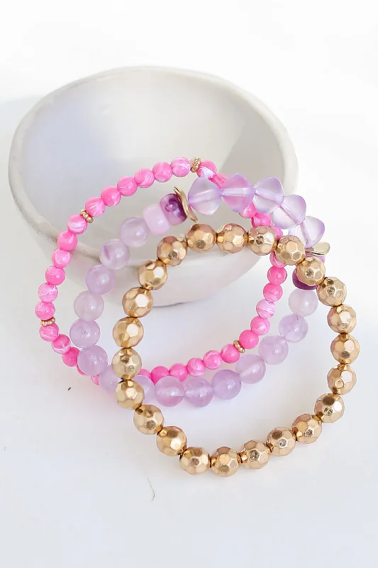 colorful gemstone bangles -FINAL SALE - Michelle Beaded Bracelet Set