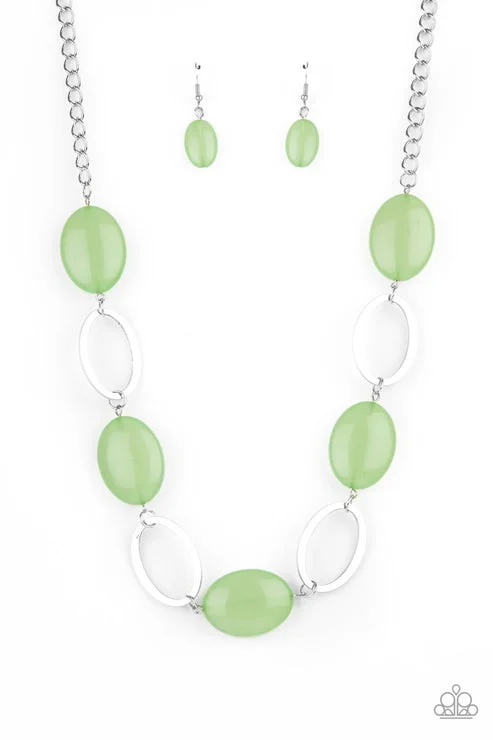 elegant crystal necklaces -Beachside Boardwalk Green Necklace