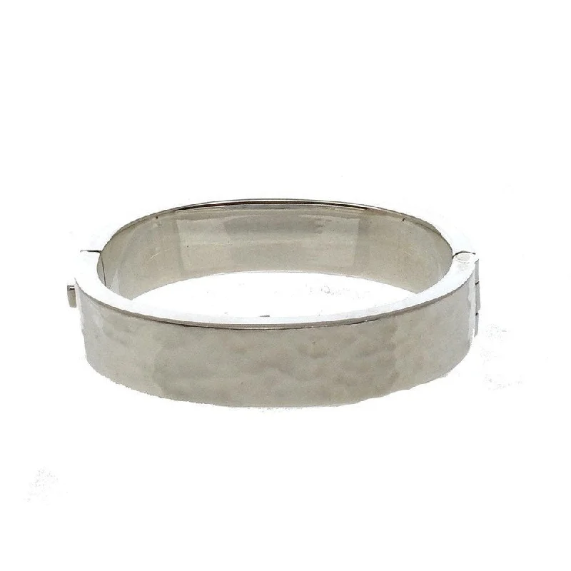 fashionable charm bracelets -Hammered Hinged Bangle