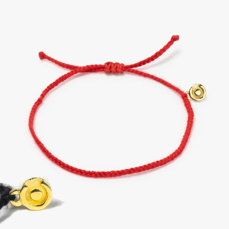 adjustable gold bracelets -Lucky Red Original bracelet - 14k Gold plated