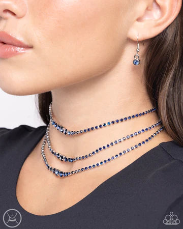 personalized necklaces for women -Dynamite Debut - Blue Choker