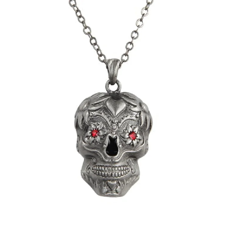 colorful stone necklaces -Day of the Dead Skull Necklace