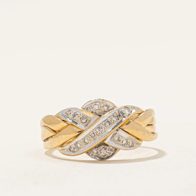 custom name rings -Diamond Solved Puzzle Ring | 0.21ctw | SZ 8.25 |