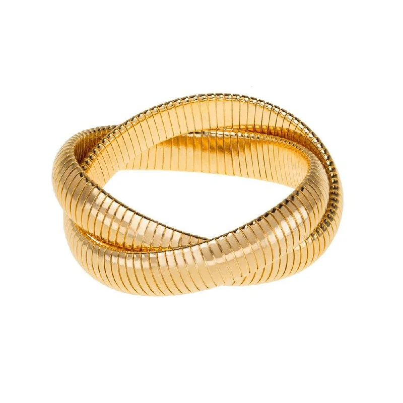 custom bracelet sets for women -Medium Double Cobra Bracelet in Gold