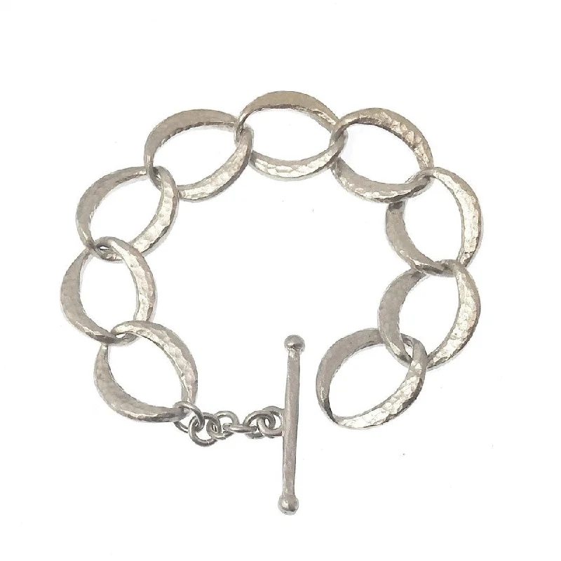 statement bangles for women -Link Bracelet in Silver