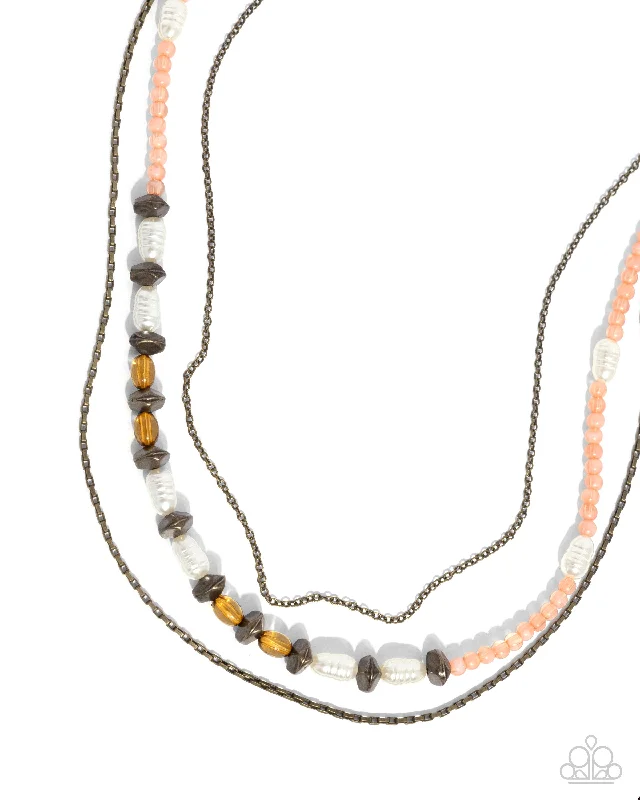 chic necklaces for casual wear -Pearl Profession - Brass