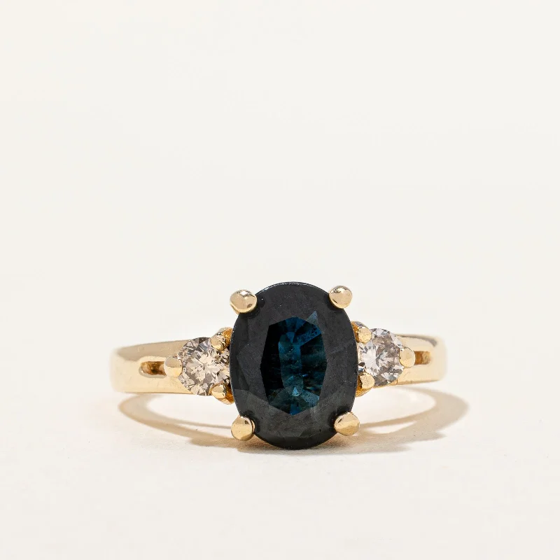 unique rings for women -Blue Sapphire & Diamond Ring | 2.0ct, 0.26ctw | SZ 5.5 |