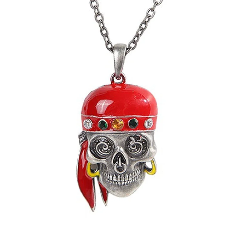 round pendant necklaces -Pirate Skull Necklace