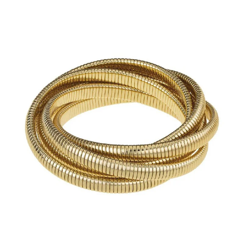 designer bracelets for women -Small 6 Strand Cobra Bracelet in Gold