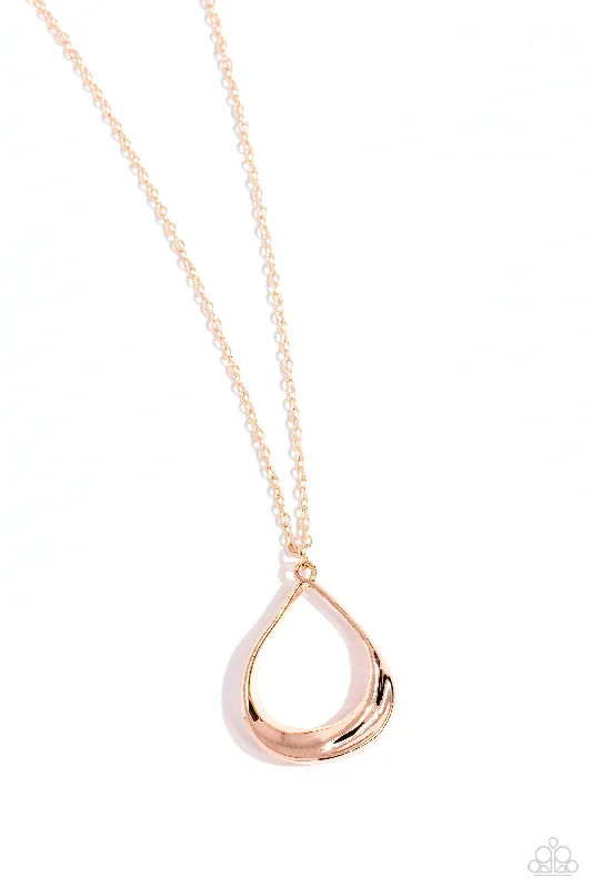 fashion statement necklaces -Subtle Season - Rose Gold