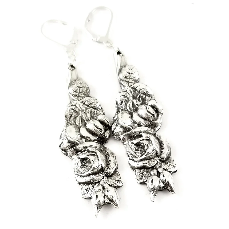 statement earrings for women -Harlequin Rose Spoon Earrings