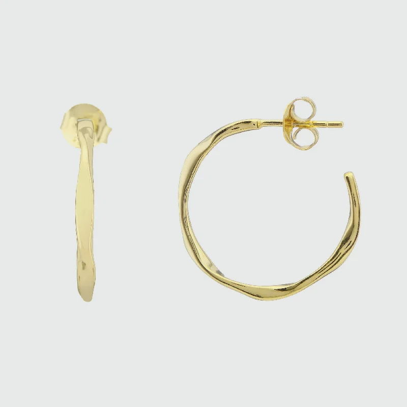 stud earrings for women -Ronda Piccolo Polished Gold Vermeil Hoop Earrings