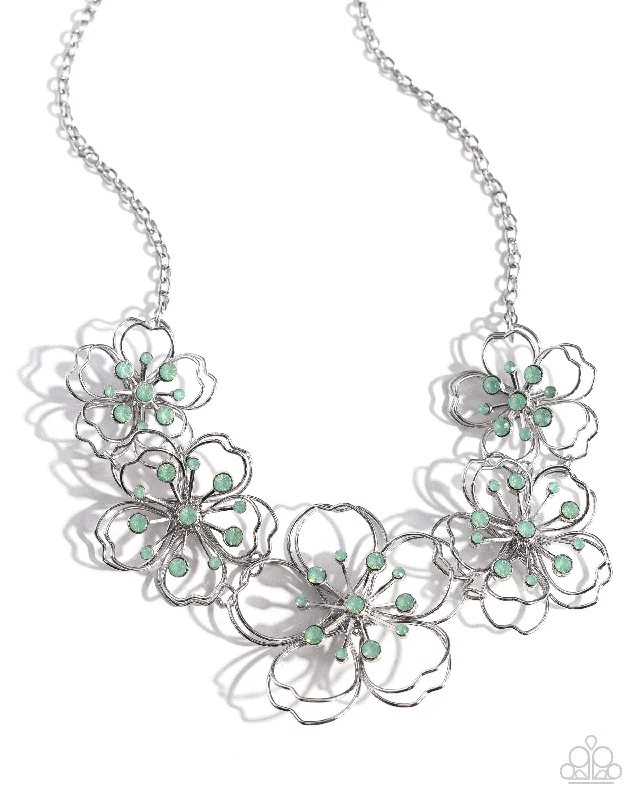 sterling silver necklaces -Wiry Wallflowers - Green