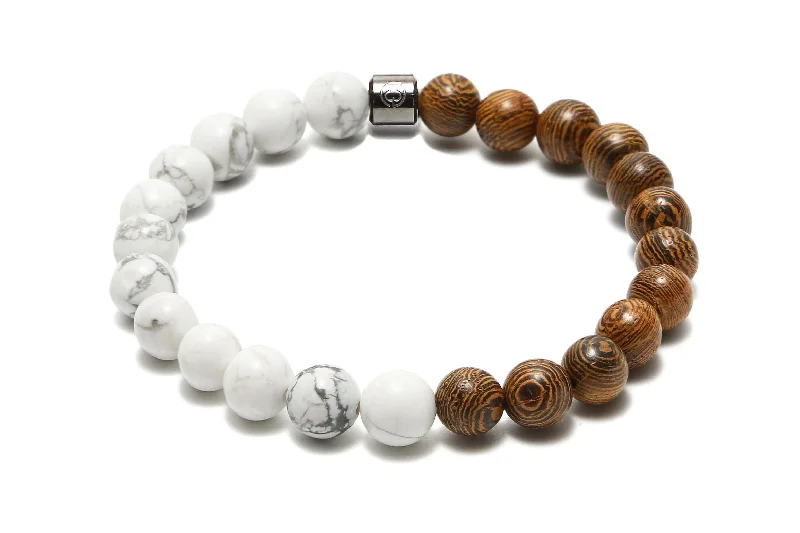 boho chic bangles for women -Oak & Marble Bead Bracelet