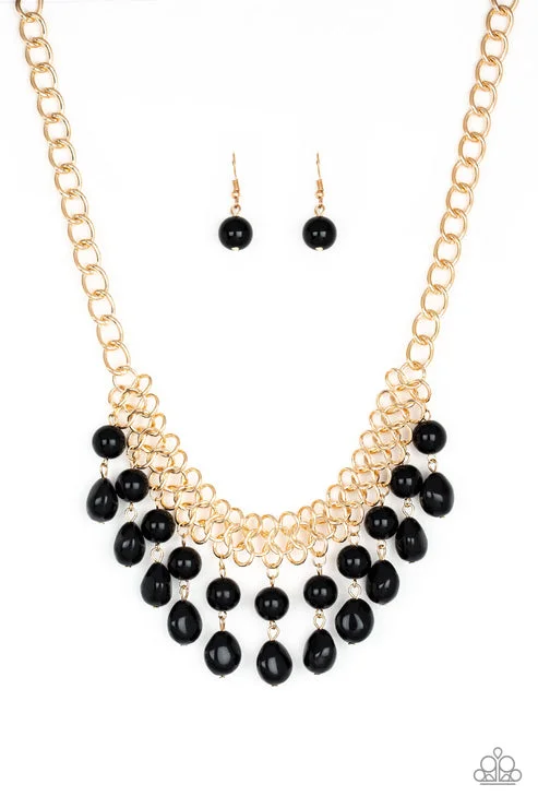 geometric necklaces for women -5th Avenue Fleek Black Necklace