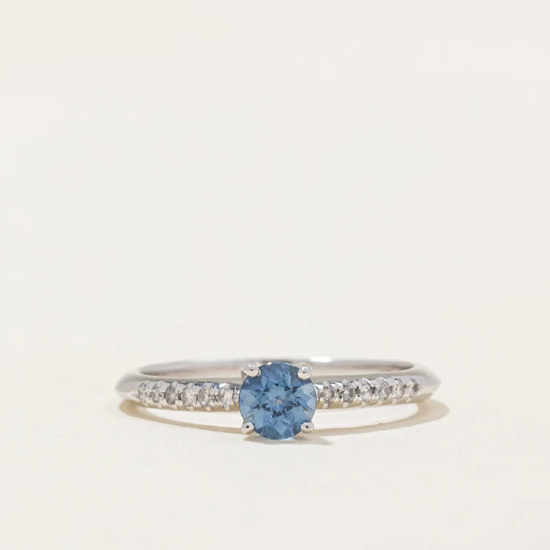 elegant bridal rings -Sapphire & Diamond Ring | 0.40ct, 0.08ctw | SZ 5.75 |