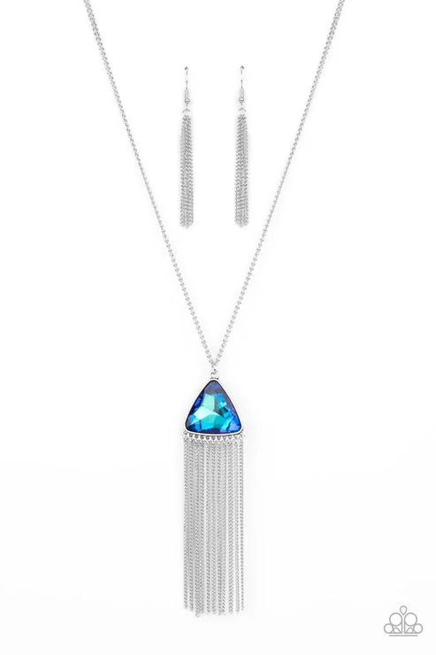 matching necklace and earrings sets -Proudly Prismatic Blue Necklace