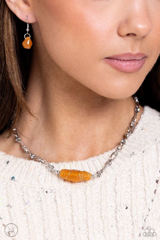 diamond necklaces for women -Cavern Class - Orange Choker