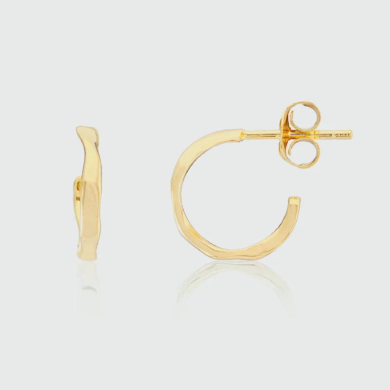 sparkly earrings for women -Ronda Mini Piccolo Polished Gold Vermeil Hoop Earrings