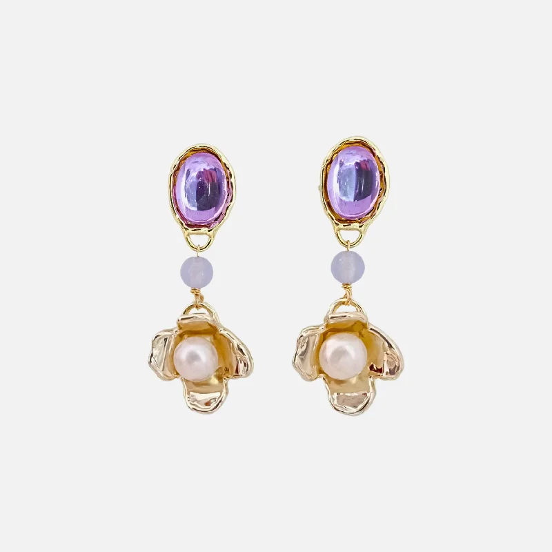 trendy gemstone earrings -Lilac Earrings