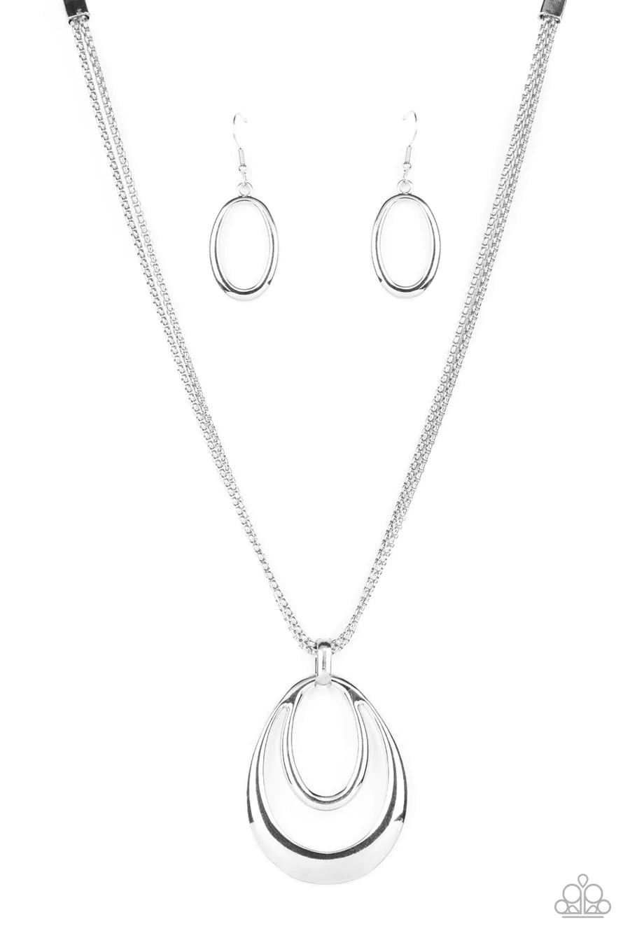 geometric necklaces for women -Suburban Storm - Silver