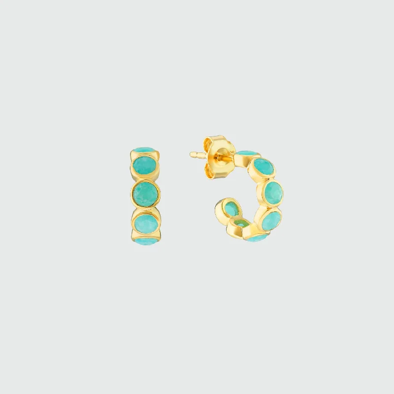 modern hoop earrings -Ortigia Mini Amazonite & Gold Vermeil Hoop Earrings