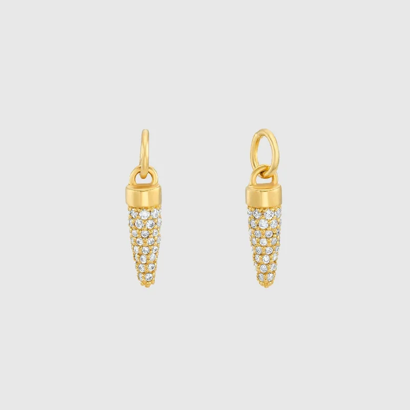 geometric hoop earrings -Auree x @theeditbutton Gold and Cubic Zirconia Pointed Drops