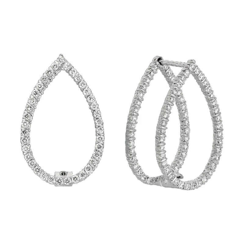 elegant earrings for women -Minilok Miroir Pear Shape Diamond Earrings