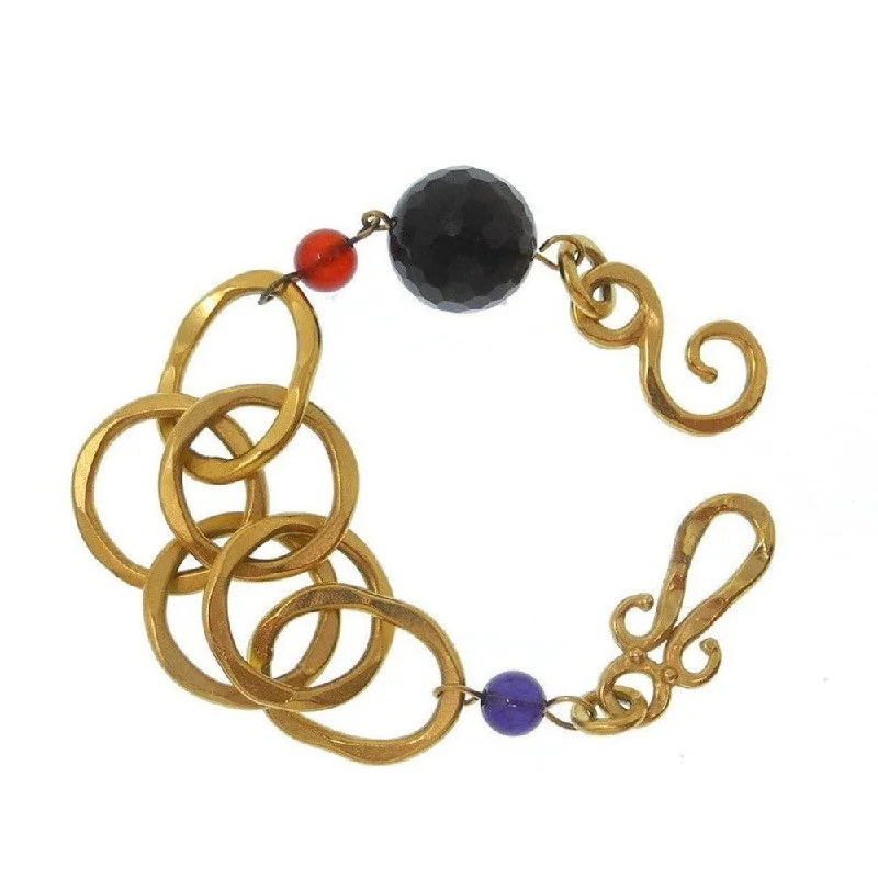 hand-crafted bangles -Swank Bracelet With Smokey Topaz and Carnelian