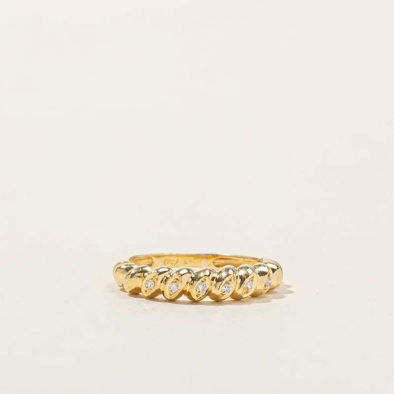 minimalist rings for women -Textured Diamond Band | 0.06ctw | SZ 6.25 |