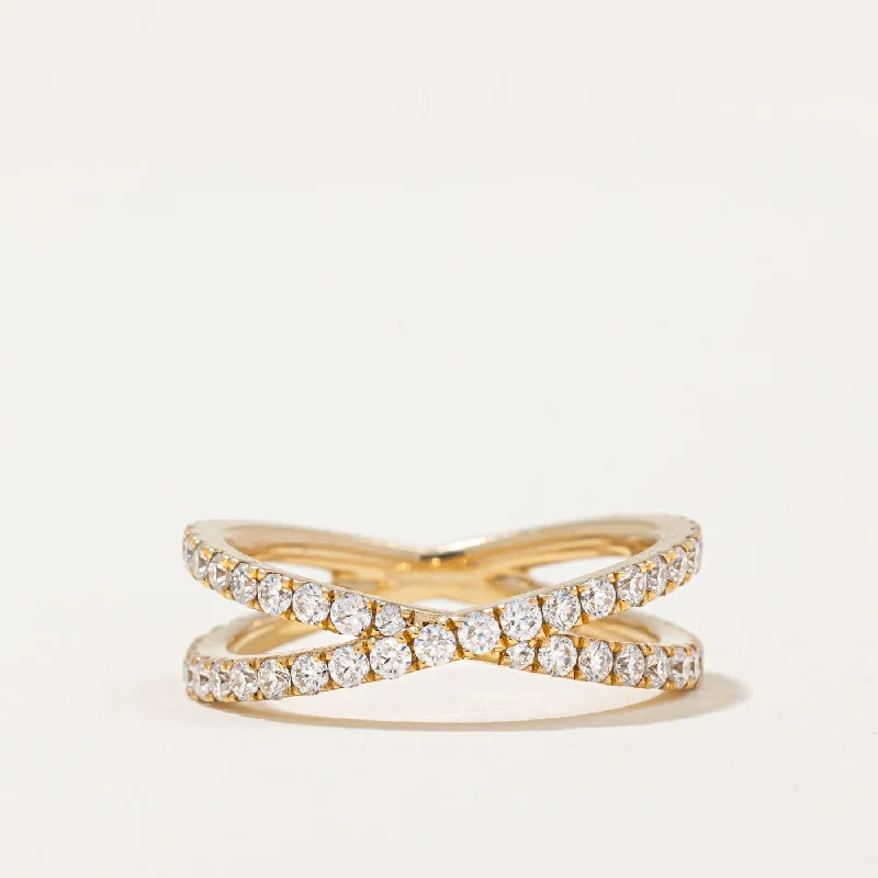 classic gold rings for women -Diamond Overlapping Ring | 0.74ctw | SZ 5 |