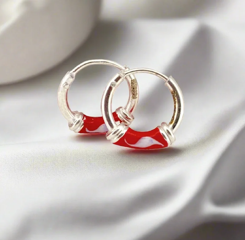 trendy gold earrings -Silver Hug Hoop Earrings For Women & Girls