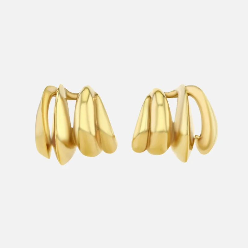 luxurious pearl earrings -Currents Earring Cuff Set, Gold