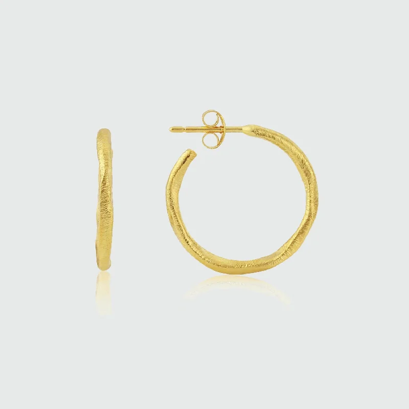 boho chic earrings -Olivera Piccolo Gold Vermeil Hoop Earrings